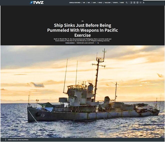 靶子都当不好的不可燃废物退役才三年！菲律宾护卫舰意外沉没